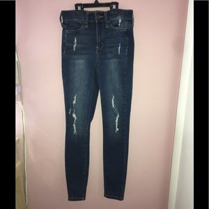 High rise distressed jeggings
